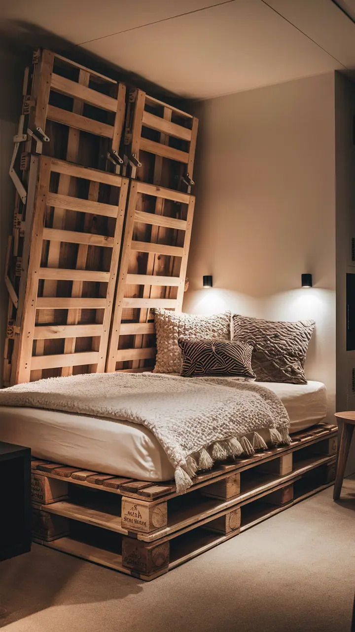 DIY Pallet Bed Frame for Small Rooms