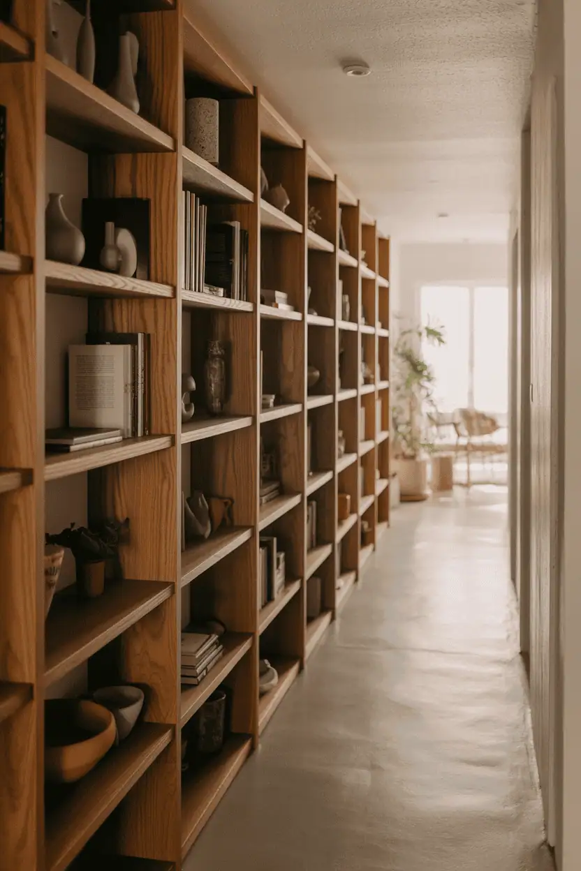 Wood Hallway Shelving Ideas That Feel Grounded and Intentional