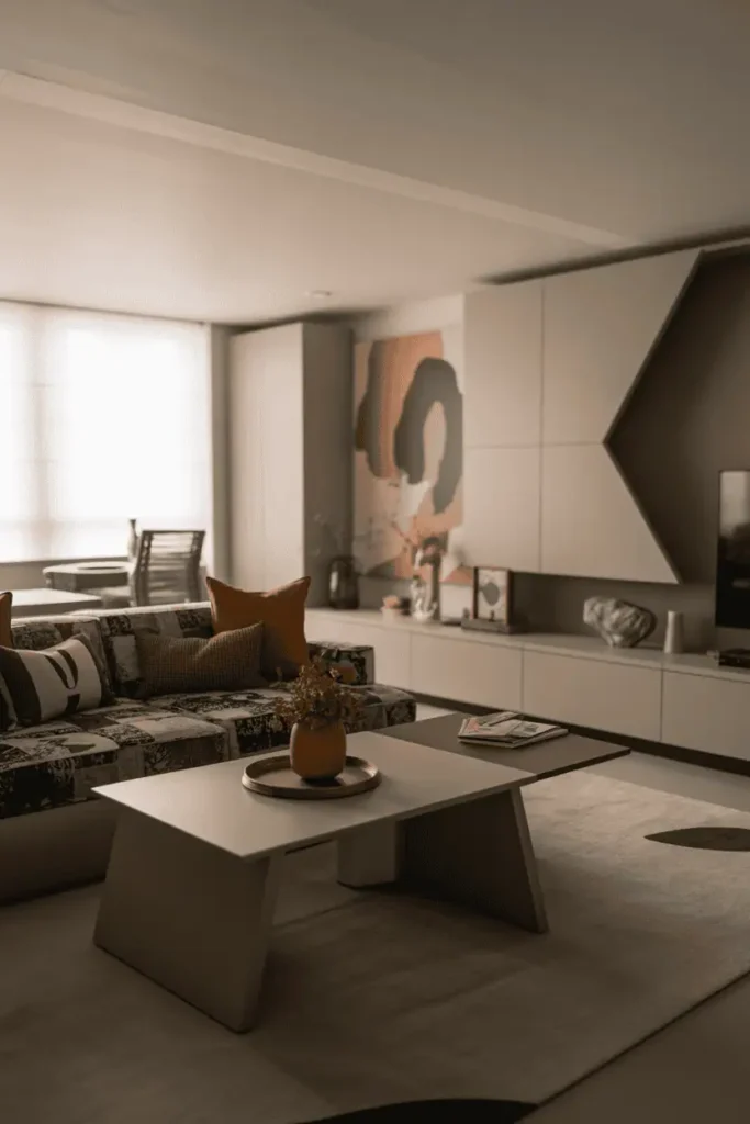 Open-Concept Living with Geometric Furniture