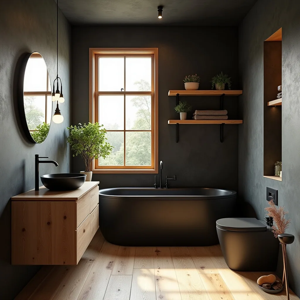 20 Black and Wood Bathroom Ideas for a Sleek Look