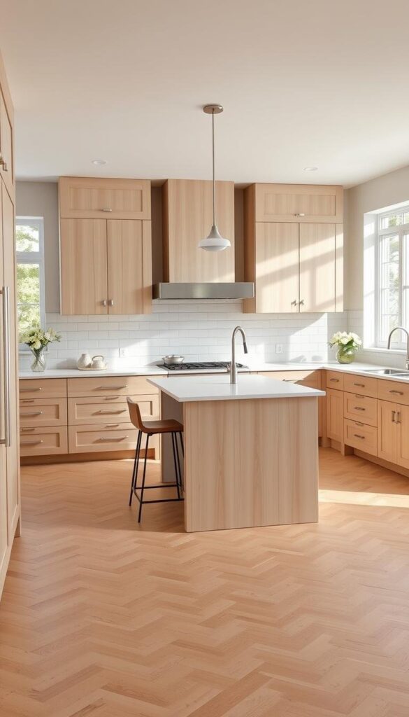 Beige kitchen cabinets in modern kitchen design Beige kitchen cabinets in modern kitchen design