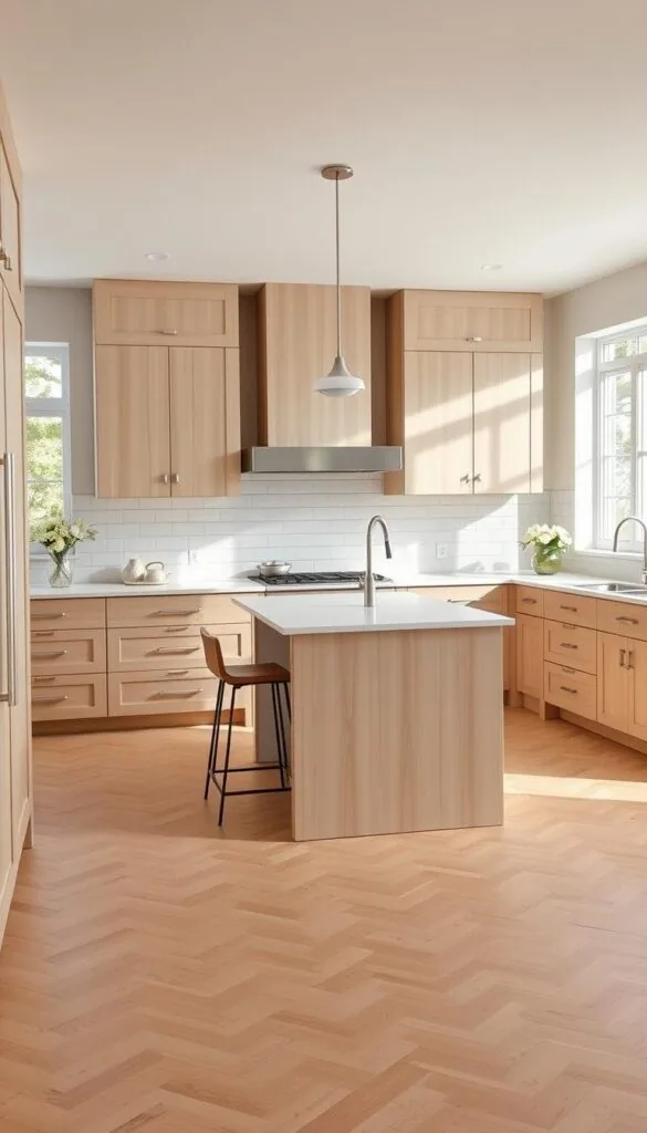 Beige kitchen cabinets in modern kitchen design Beige kitchen cabinets in modern kitchen design