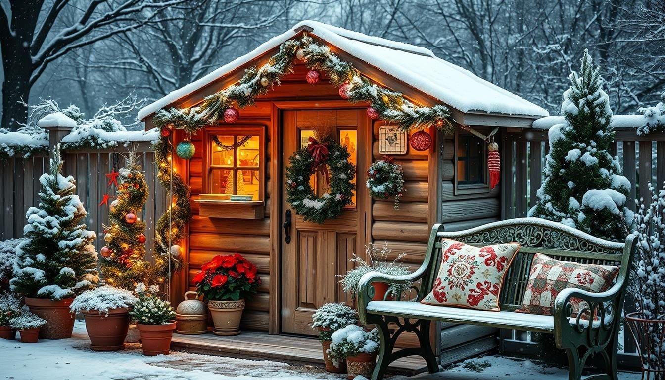 Christmas Garden Shed Decor Ideas