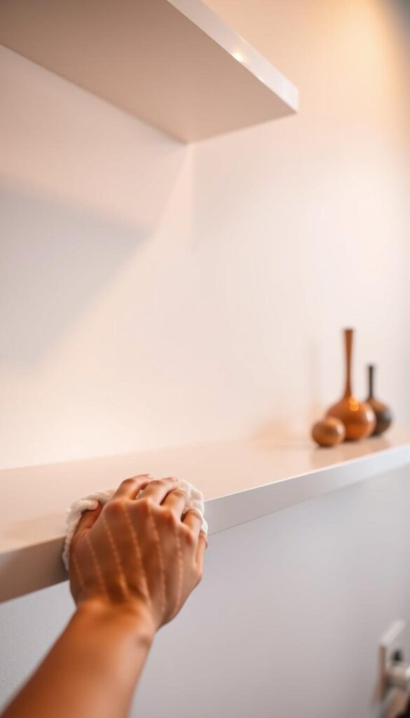 Cleaning floating shelves