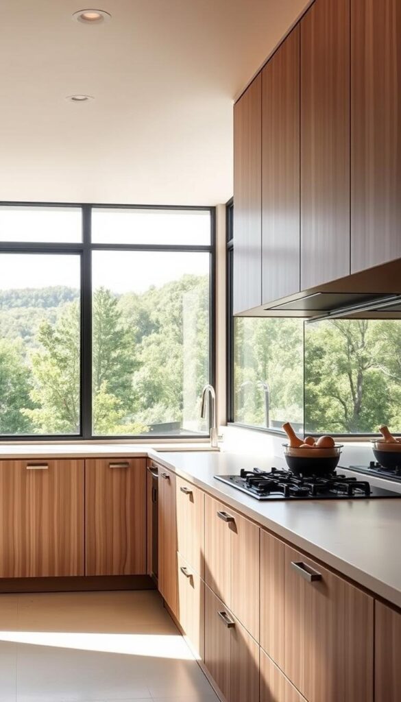 Custom minimalist cabinets for the kitchen