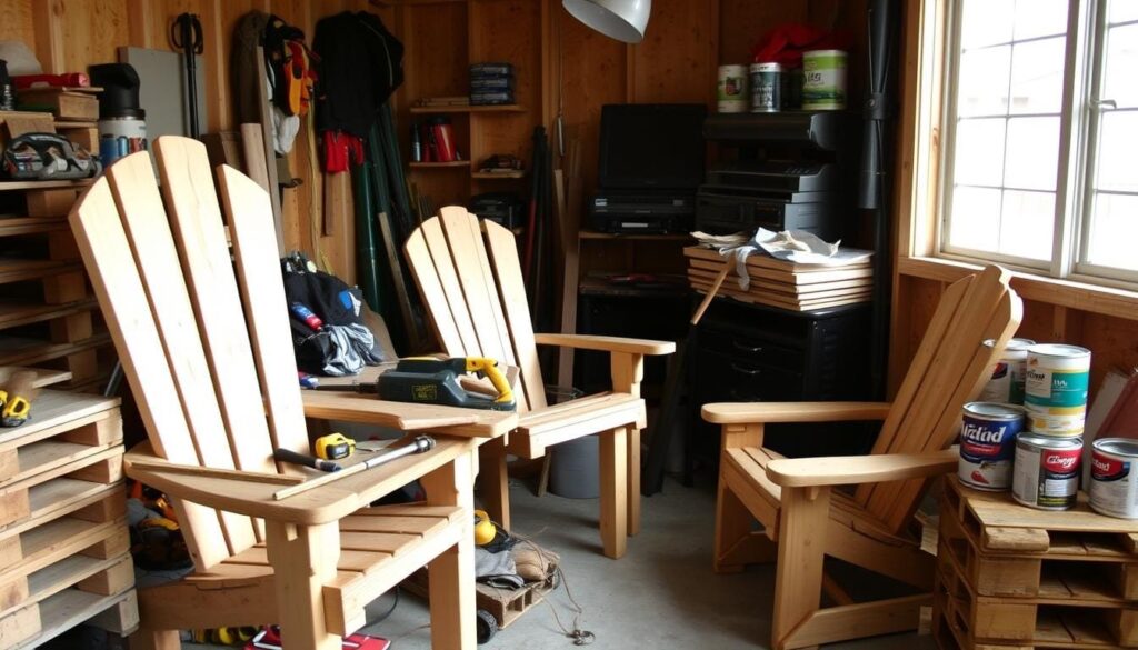 DIY Pallet Adirondack Chair workspace