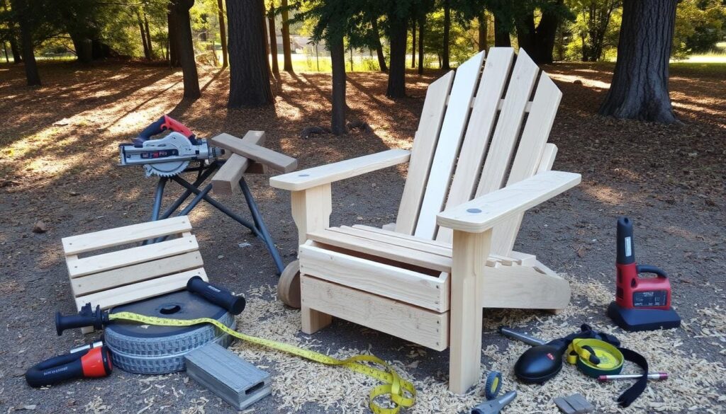 DIY pallet chair construction