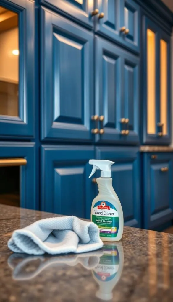 Maintaining best blue kitchen cabinets with proper cleaning