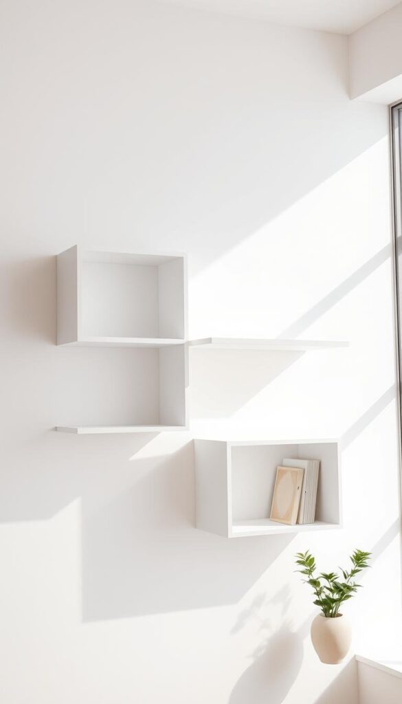 Minimalist shelving units