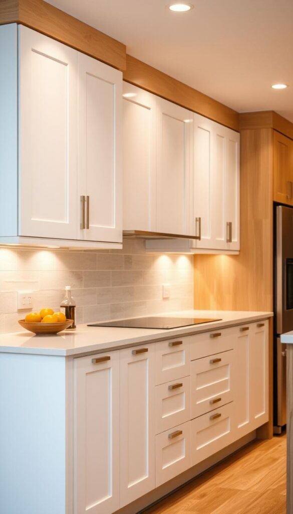 Modern kitchen cabinets with creative cabinet finishes