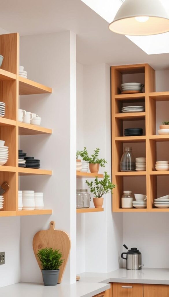 Open shelving enhances accessibility
