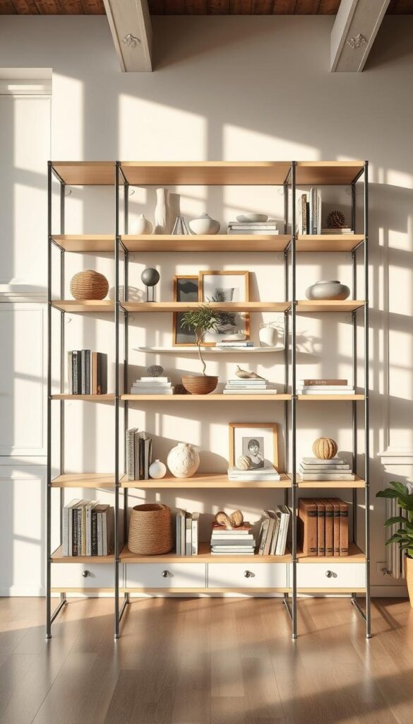 Open shelving organization