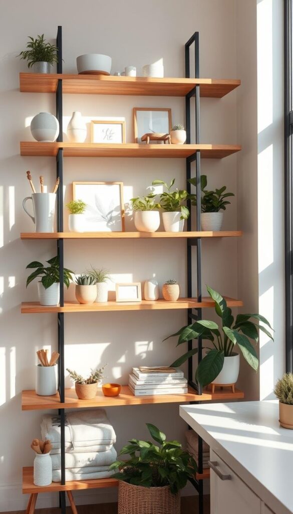 Open shelving organization tips