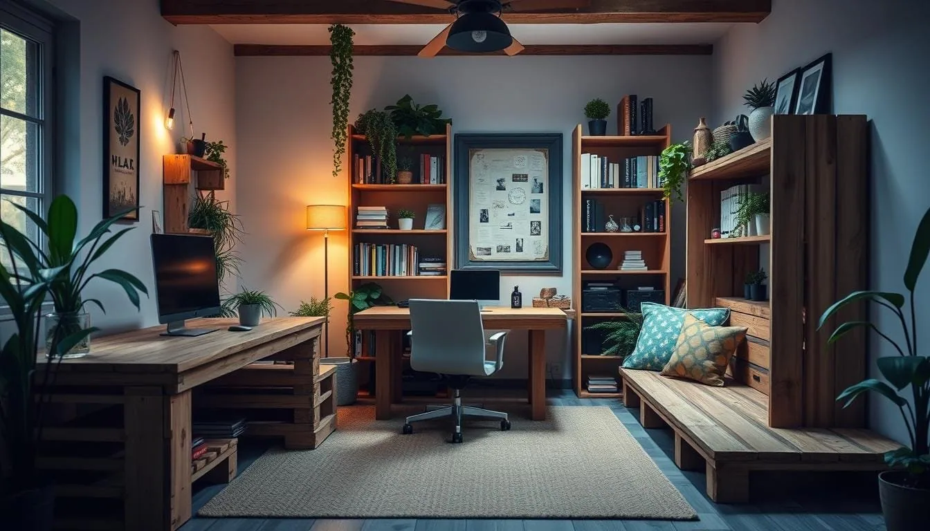12 Unique DIY Pallet Furniture Ideas for Home Offices