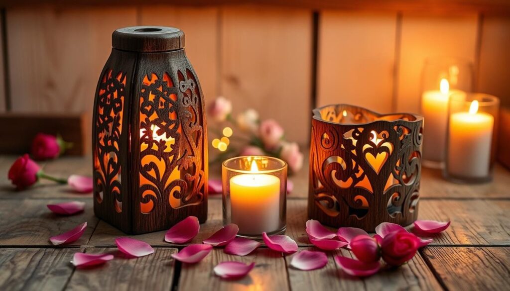 Romantic wooden candle holders Romantic wooden candle holders
