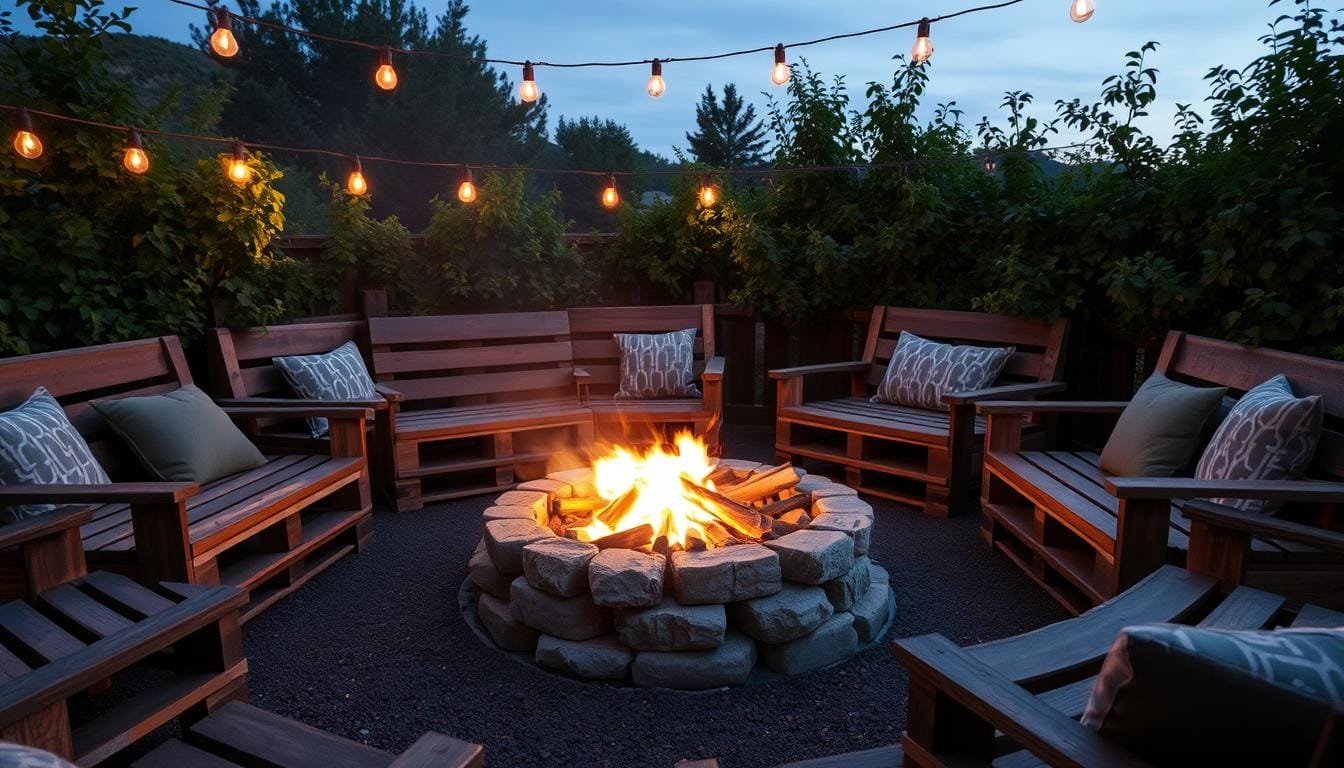 How to Create a Rustic Pallet Fire Pit Seating Area for Cozy Evenings