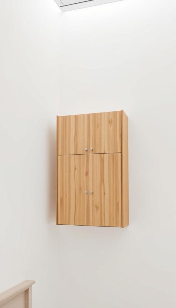 Space-saving wall cabinets