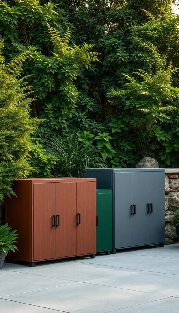 Weather-resistant outdoor cabinets in various colors