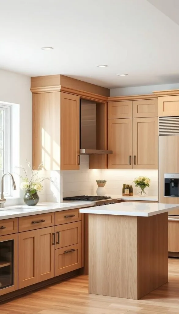 White oak kitchen cabinets paired with premium countertop options White oak kitchen cabinets paired with premium countertop options