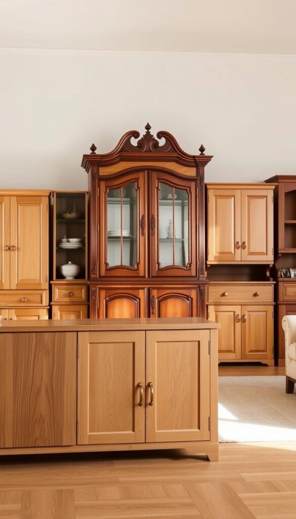 Wood options for living room cabinet solutions