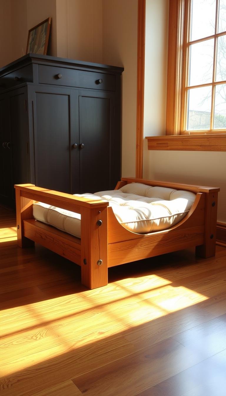 Cozy Wooden Dog Bed for Pets: Comfort & Style