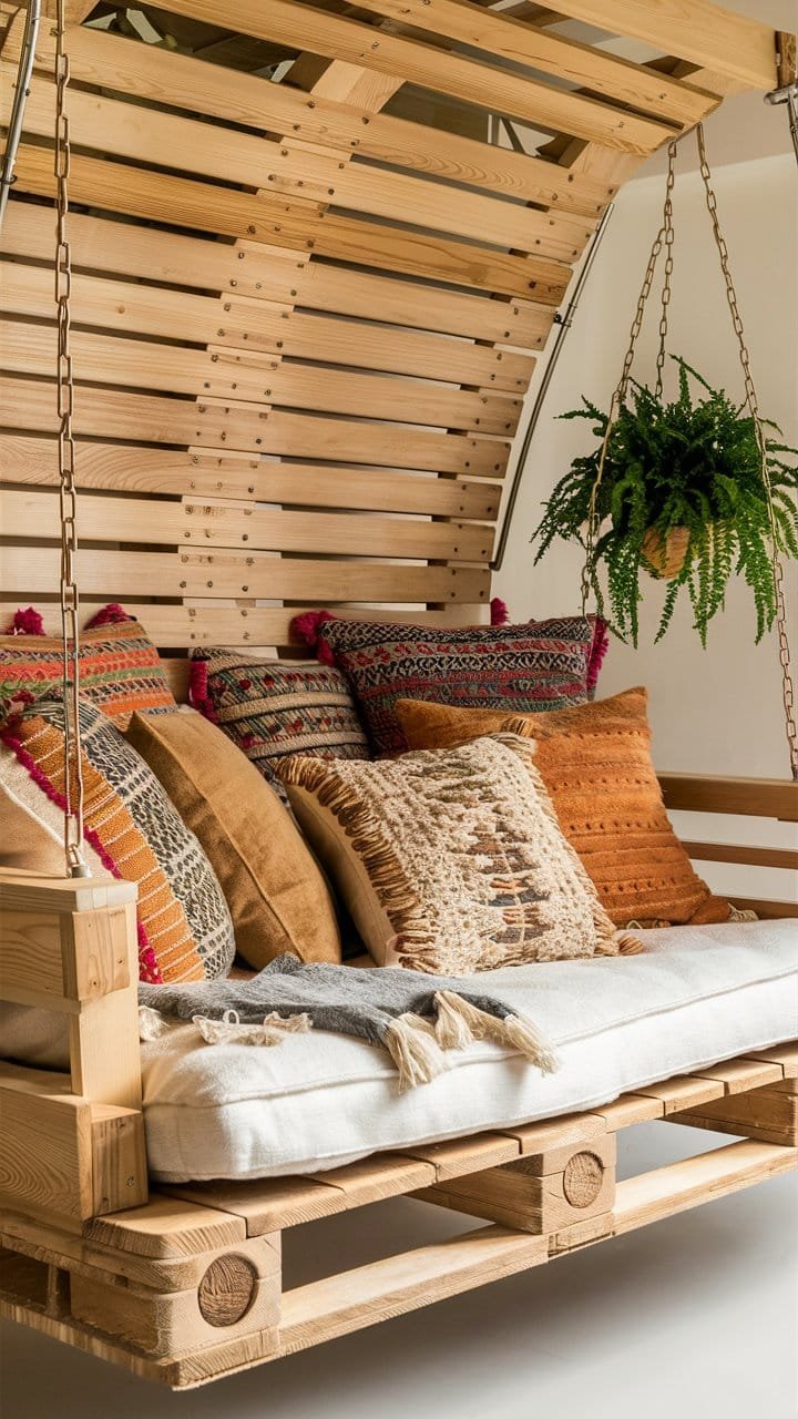 DIY Pallet Swing Sofa: Add Fun and Comfort to Your Outdoor Space 🌳💺