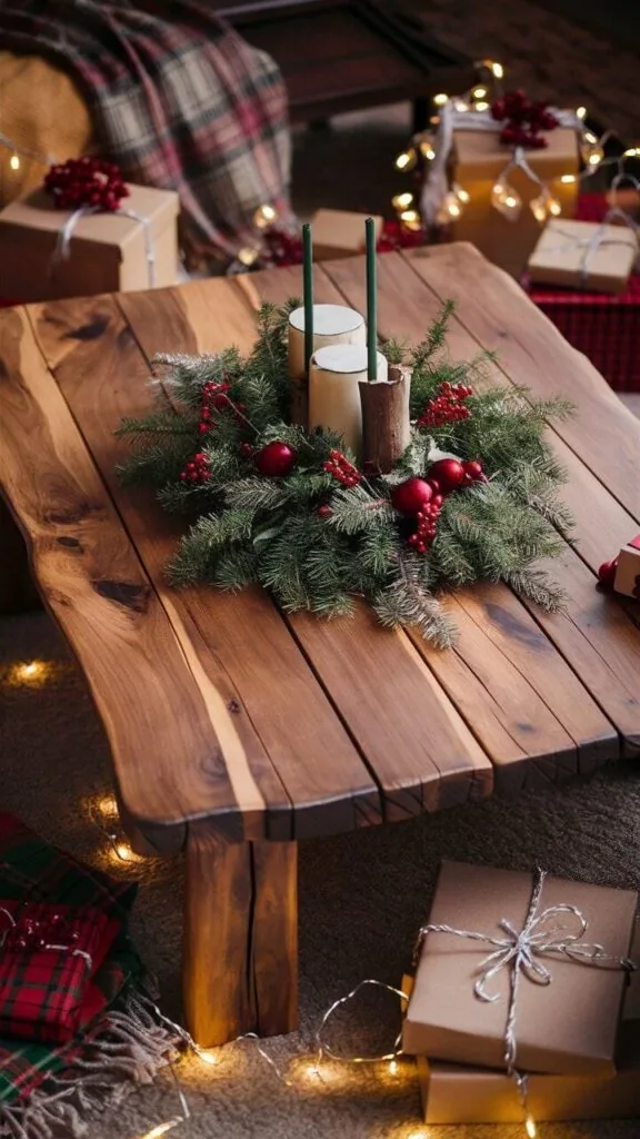 Rustic Christmas Coffee Table