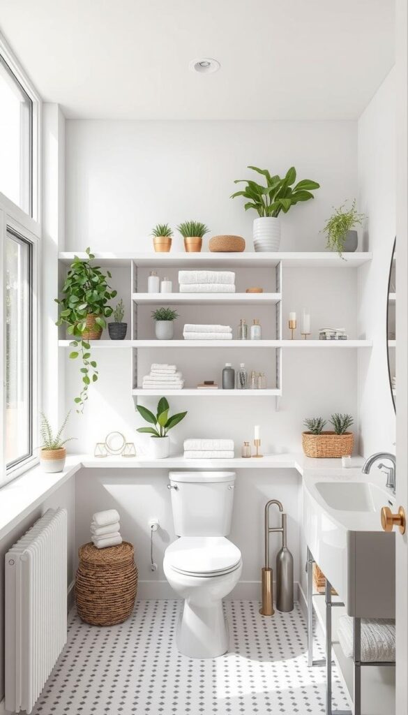 bathroom open shelving design ideas
