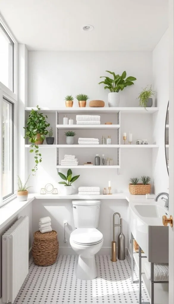 bathroom open shelving design ideas