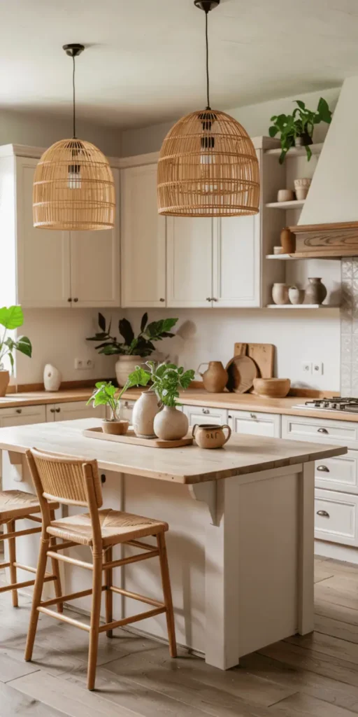 neutral kitchen design with beige kitchen cabinets