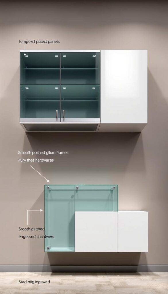 best materials for glass floating cabinets