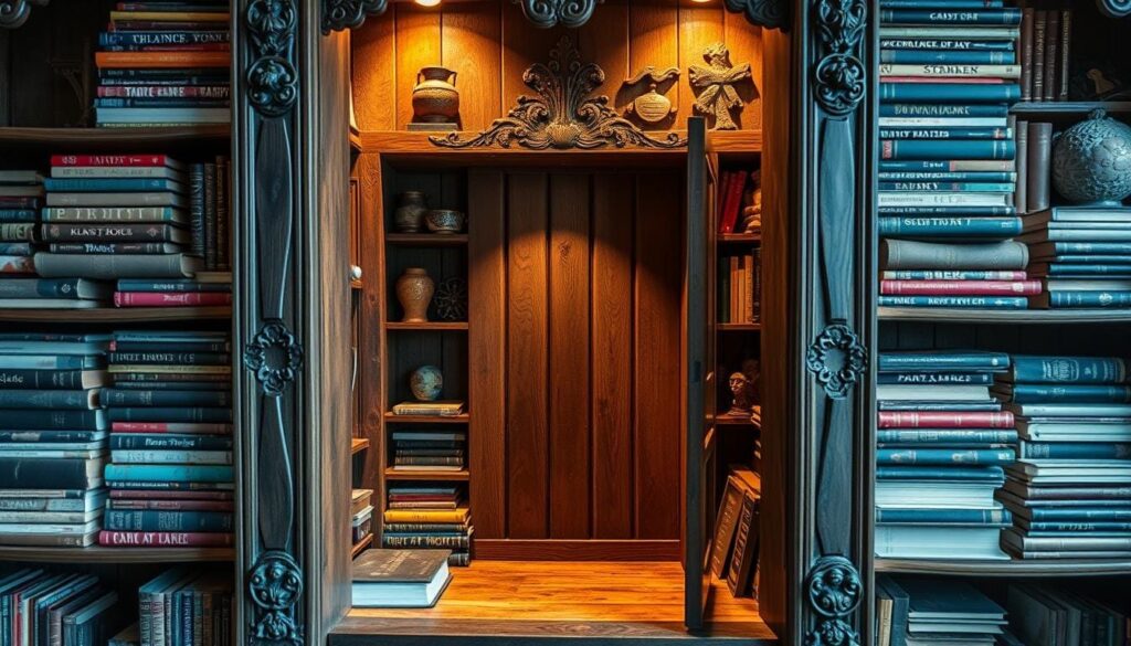 bookshelf with hidden compartment
