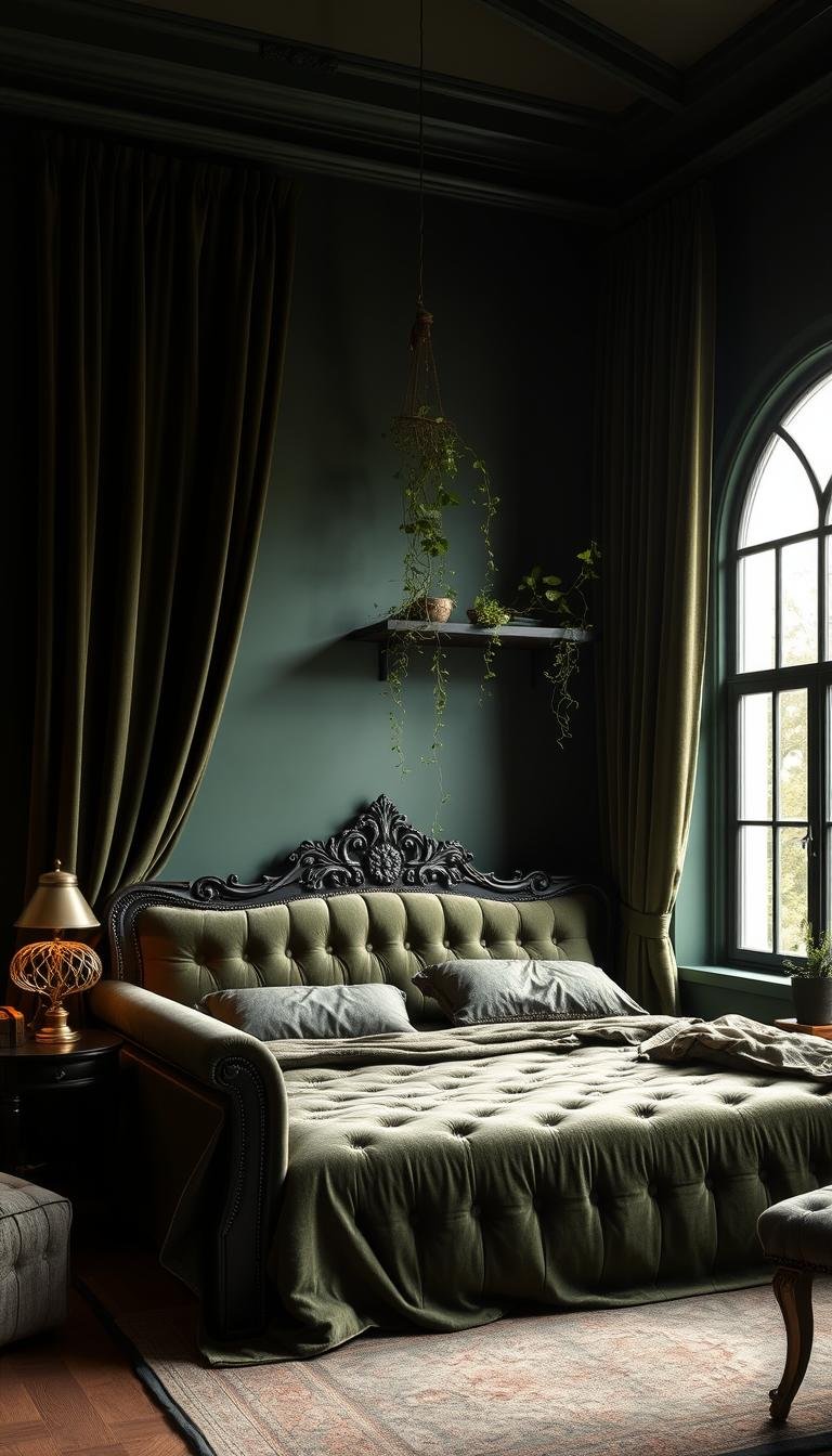 Transform Your Bedroom with Dark Green Decor