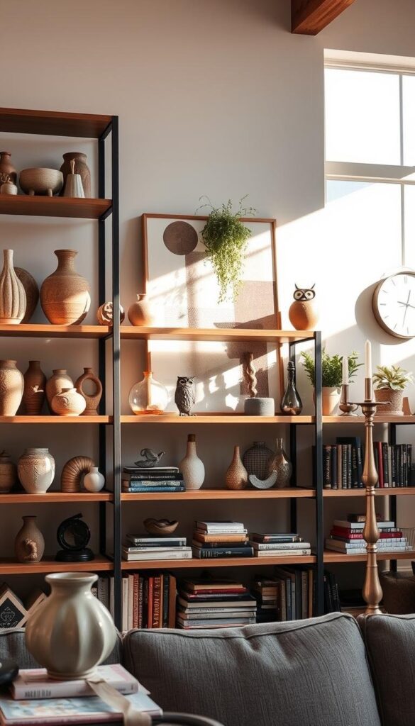 eclectic open shelving display eclectic open shelving display