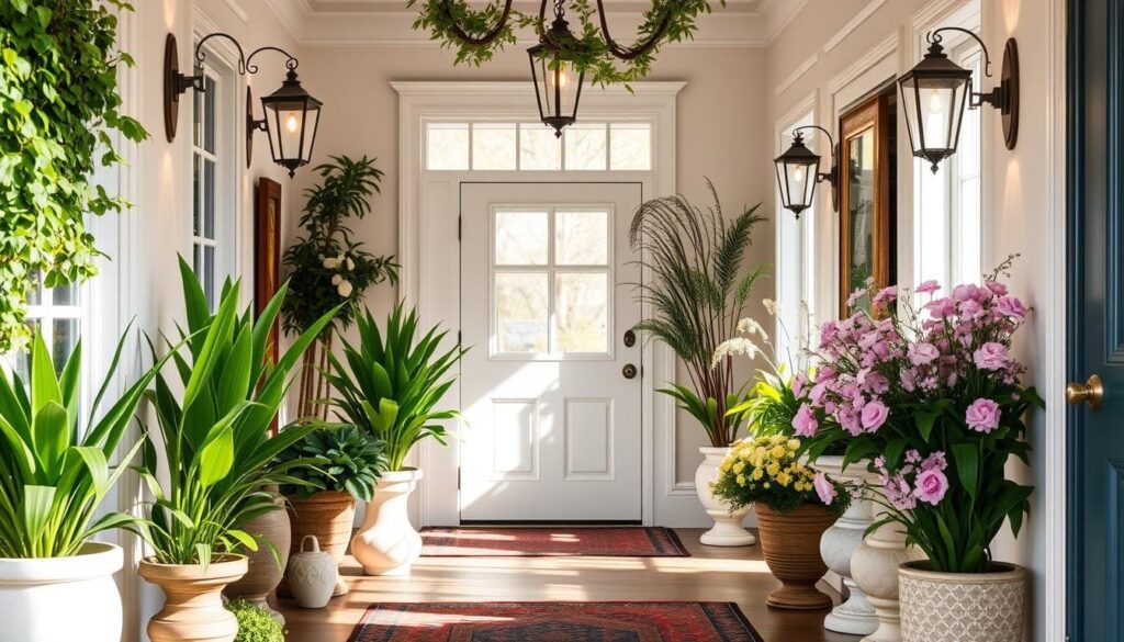 entryway spring decor lighting ideas