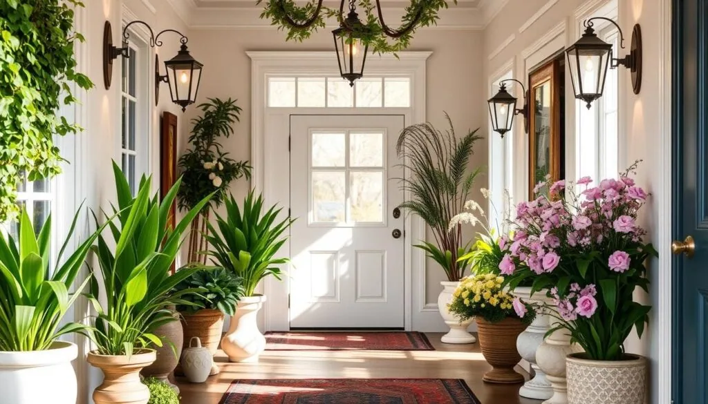 entryway spring decor lighting ideas