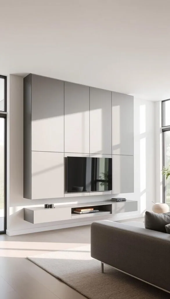 floating cabinets as space-saving furniture