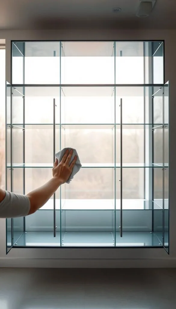 glass floating cabinets maintenance