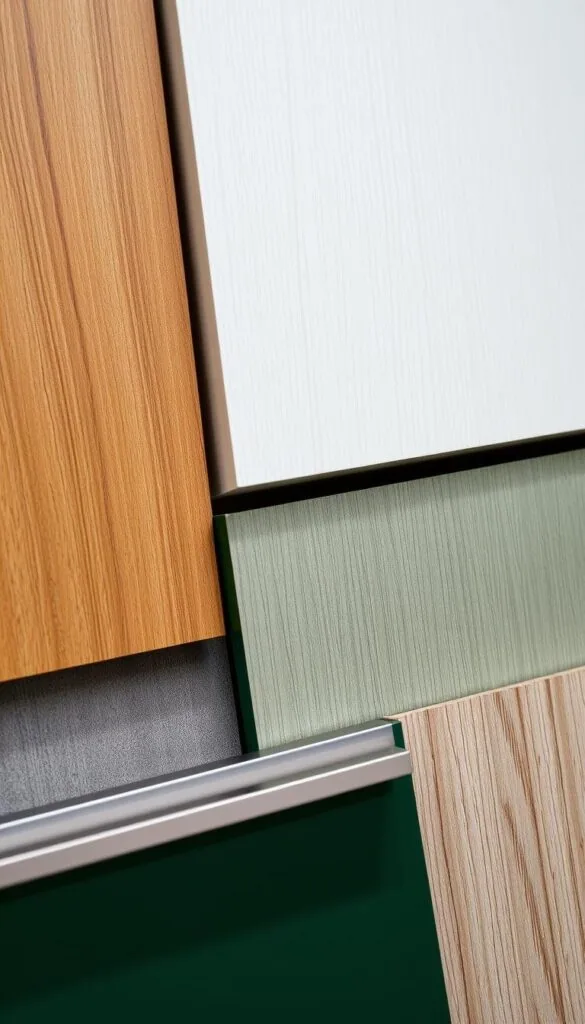 green cabinet materials