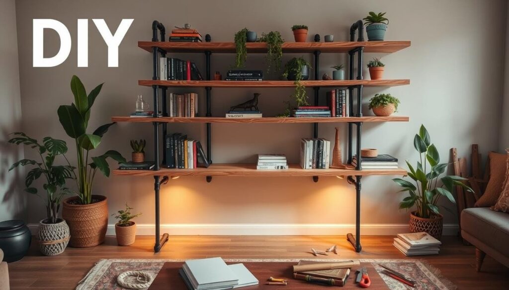 industrial bookshelf DIY