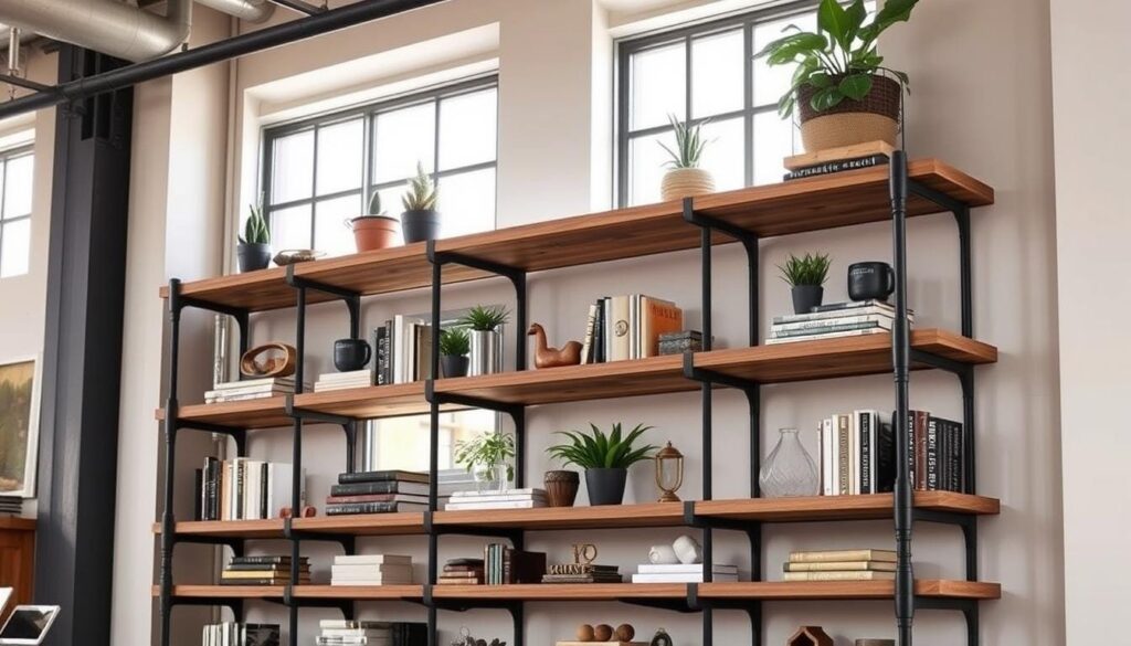 industrial bookshelf DIY