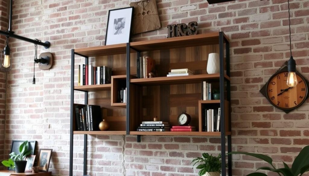 industrial decor bookshelf