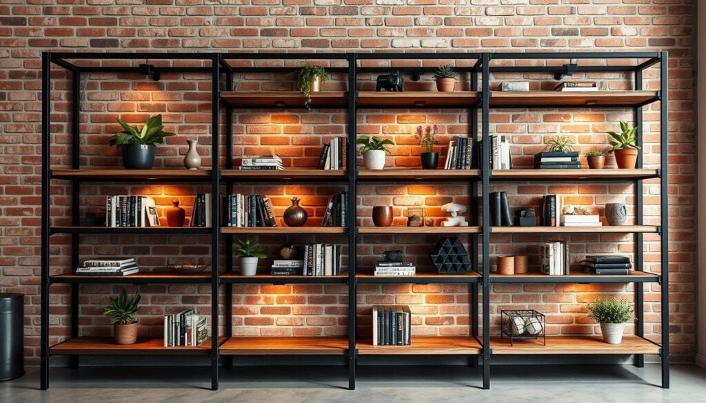 industrial decor bookshelf