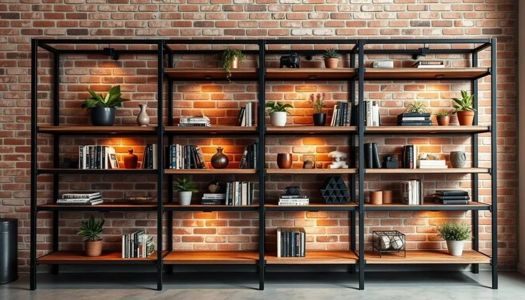 industrial decor bookshelf