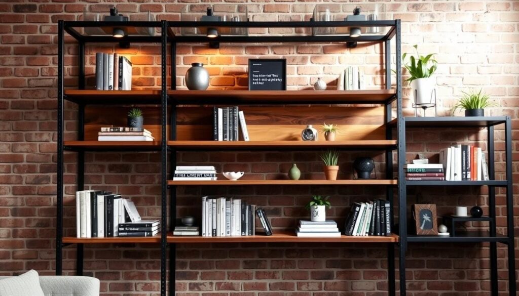 industrial decor bookshelf