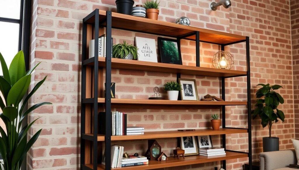 industrial decor bookshelf