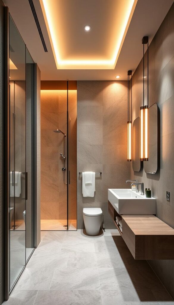 innovative bathroom layouts with modern amenities, sleek fixtures, and unique spatial arrangements, capturing the essence of a sophisticated and functional bathroom design, showcasing a variety of layouts tailored to different sized spaces, featuring elements such as open showers, dual vanities, and creative storage solutions, illuminated by warm, indirect lighting that creates a serene and relaxing atmosphere, all captured from a slightly elevated angle to provide a comprehensive view of the innovative bathroom designs innovative bathroom layouts with modern amenities, sleek fixtures, and unique spatial arrangements, capturing the essence of a sophisticated and functional bathroom design, showcasing a variety of layouts tailored to different sized spaces, featuring elements such as open showers, dual vanities, and creative storage solutions, illuminated by warm, indirect lighting that creates a serene and relaxing atmosphere, all captured from a slightly elevated angle to provide a comprehensive view of the innovative bathroom designs