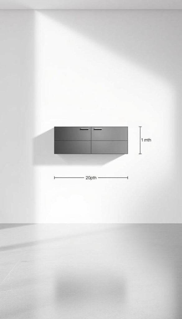 metal floating cabinet measurement guide