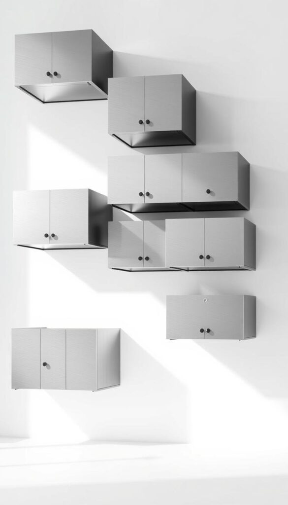 metal floating cabinets industrial design