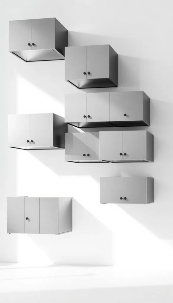 metal floating cabinets industrial design